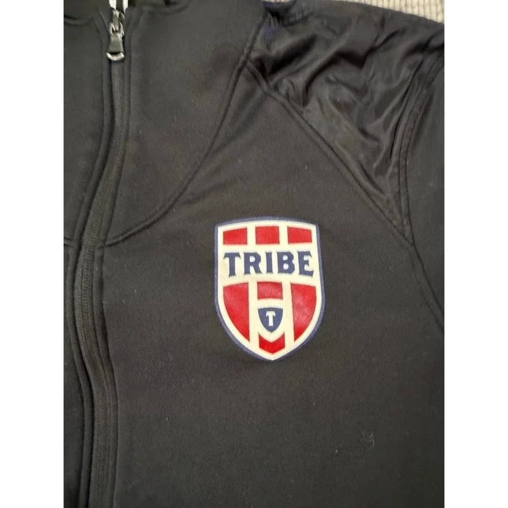 Under Armour Tribe Full Zip Track Jacket Mens Medium Black Athletic Warm Up Coat